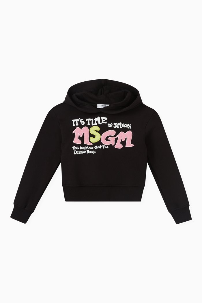 

Logo Printed Hoodie in Pure Cotton, Black