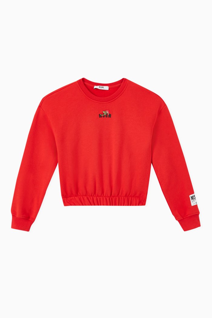 

Logo Crop Sweatshirt in Cotton, Red
