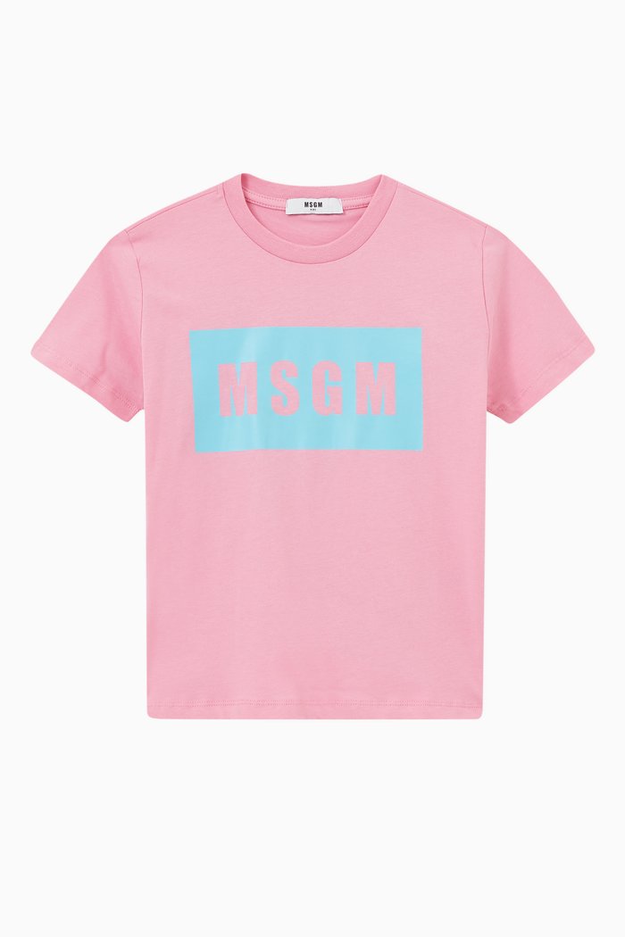 

Logo Print T-Shirt in Jersey, Pink
