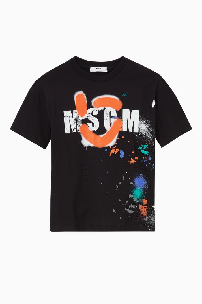 

Logo Print T-Shirt in Jersey, Black