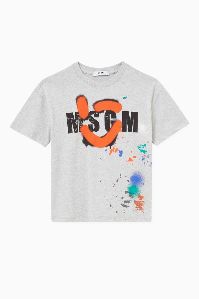 

Logo Print T-Shirt in Jersey, Grey