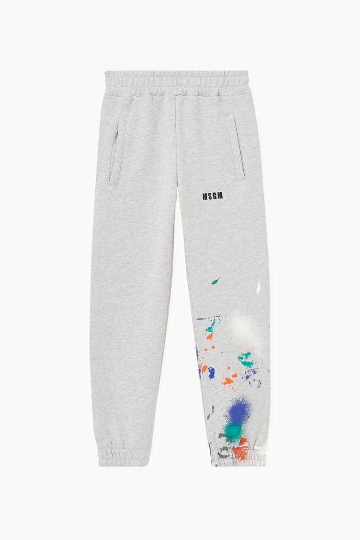 

Splatter Detail Sweatpants in Cotton, Grey