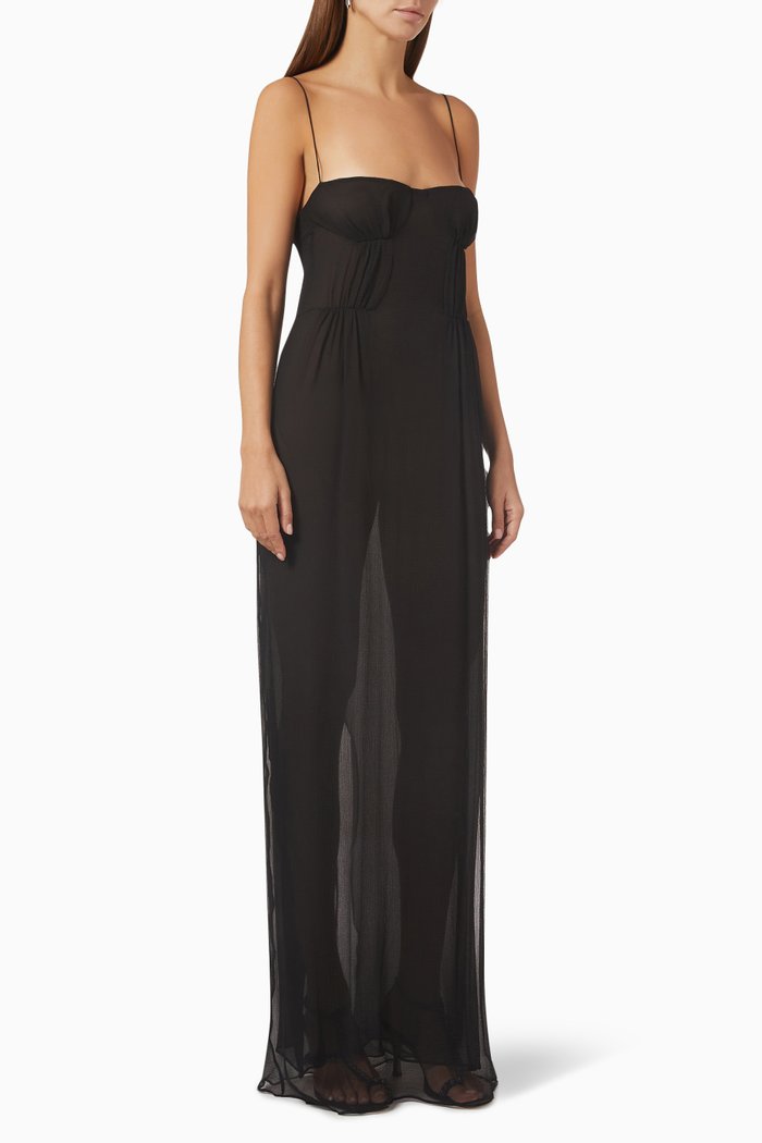 

Balconette Bra Dress in Silk, Black