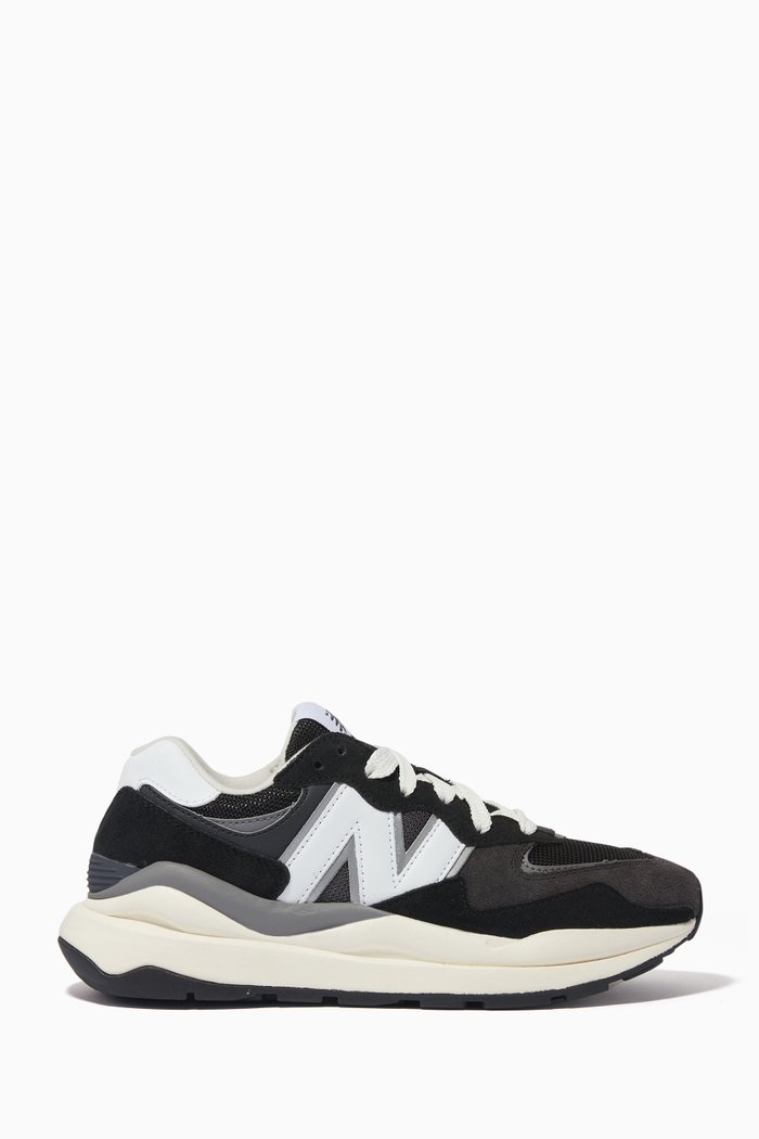 

57/40 Sneakers in Suede & Mesh, Black