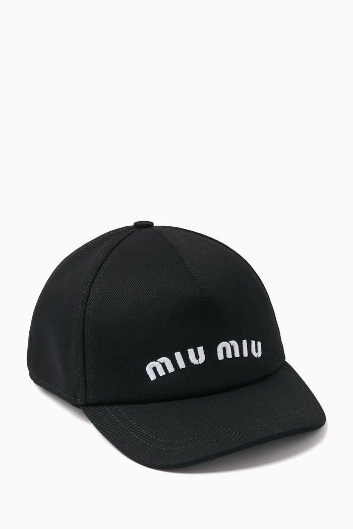 

Logo Baseball Cap in Cotton, Black