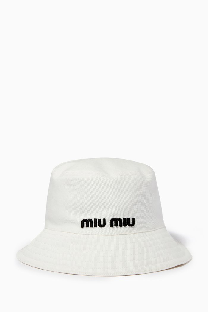 

Logo Bucket Hat in Cotton, White