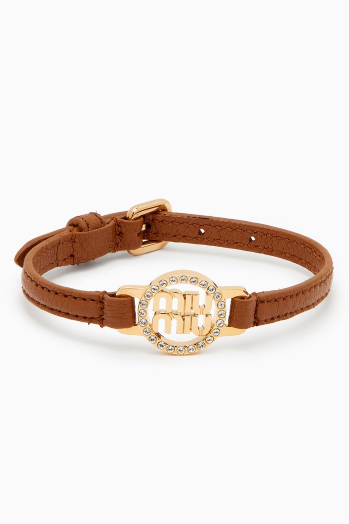 

Logo Bracelet in Madras Leather, Brown