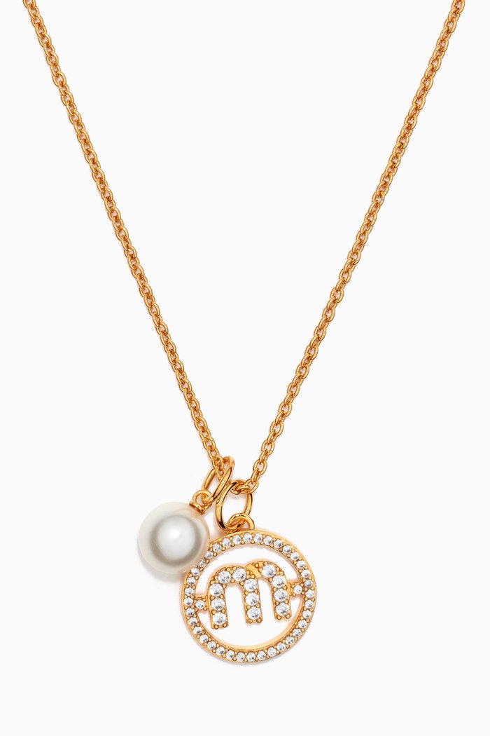 

Logo Pendant Necklace in Metal, Gold