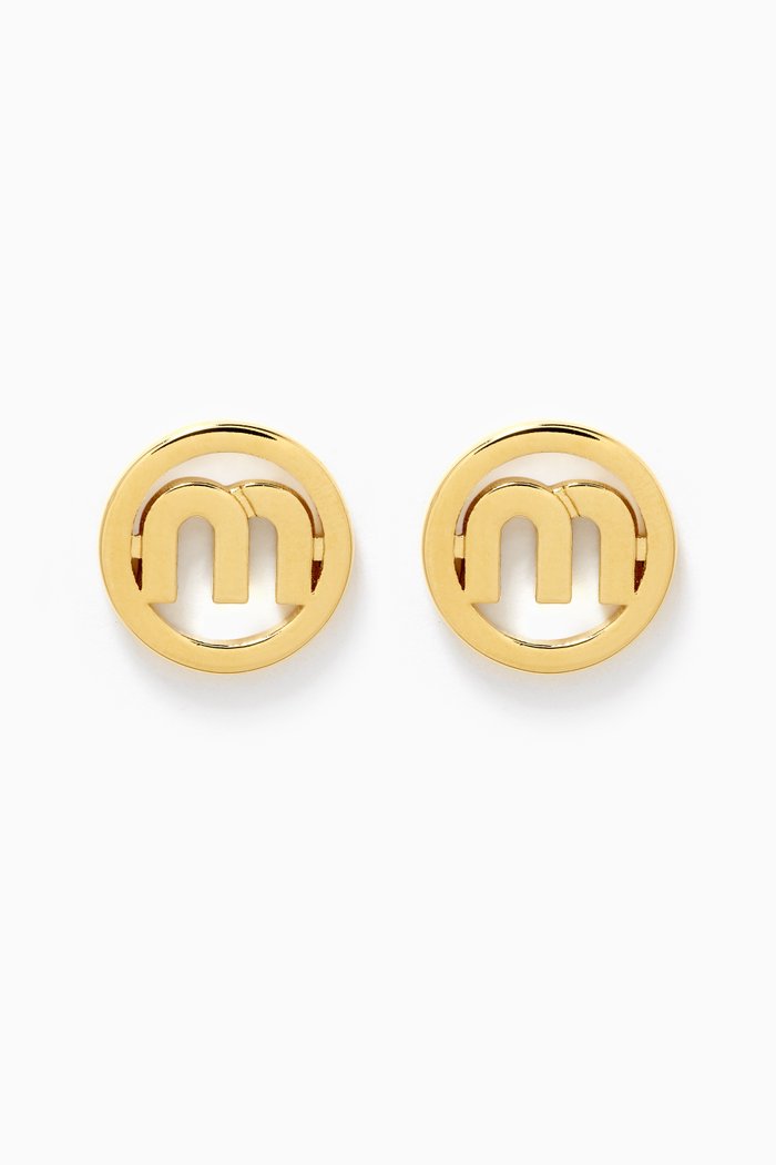 

Logo Stud Earrings, Gold