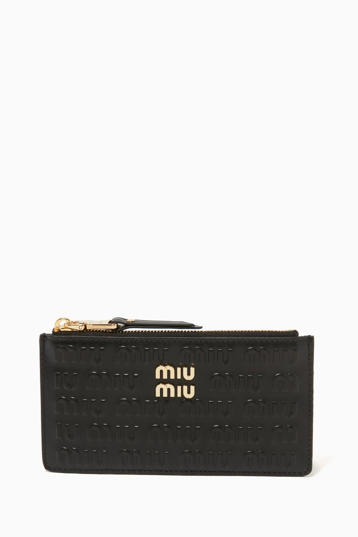 Minuteria Zipped Wallet in Nappa Leather, Black