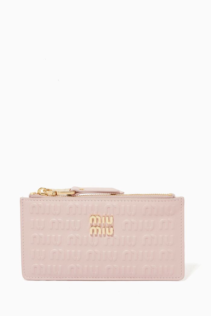 

Minuteria Zipped Wallet in Nappa Leather, Pink