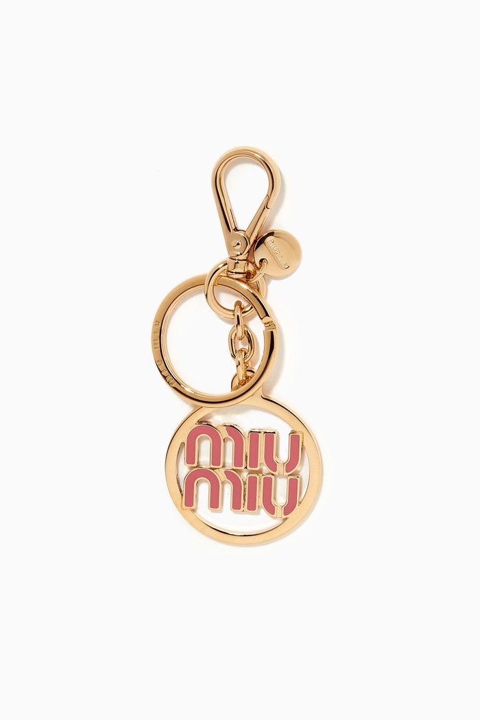 

Logo Key Ring in Metal, Pink