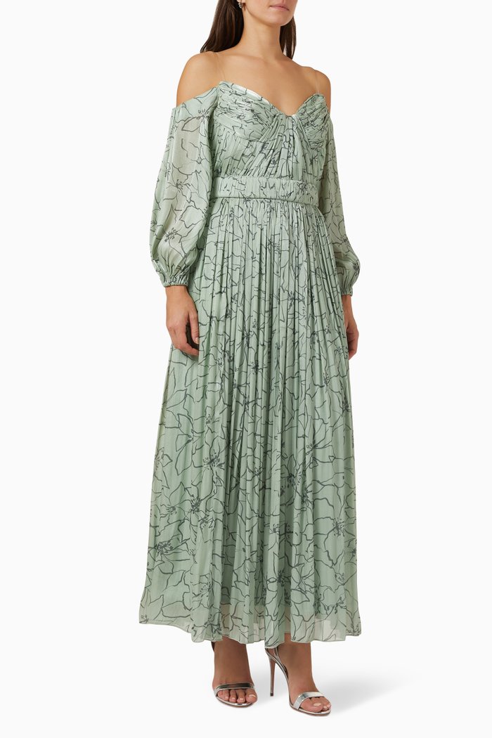 

Off-shoulder Dress, Green