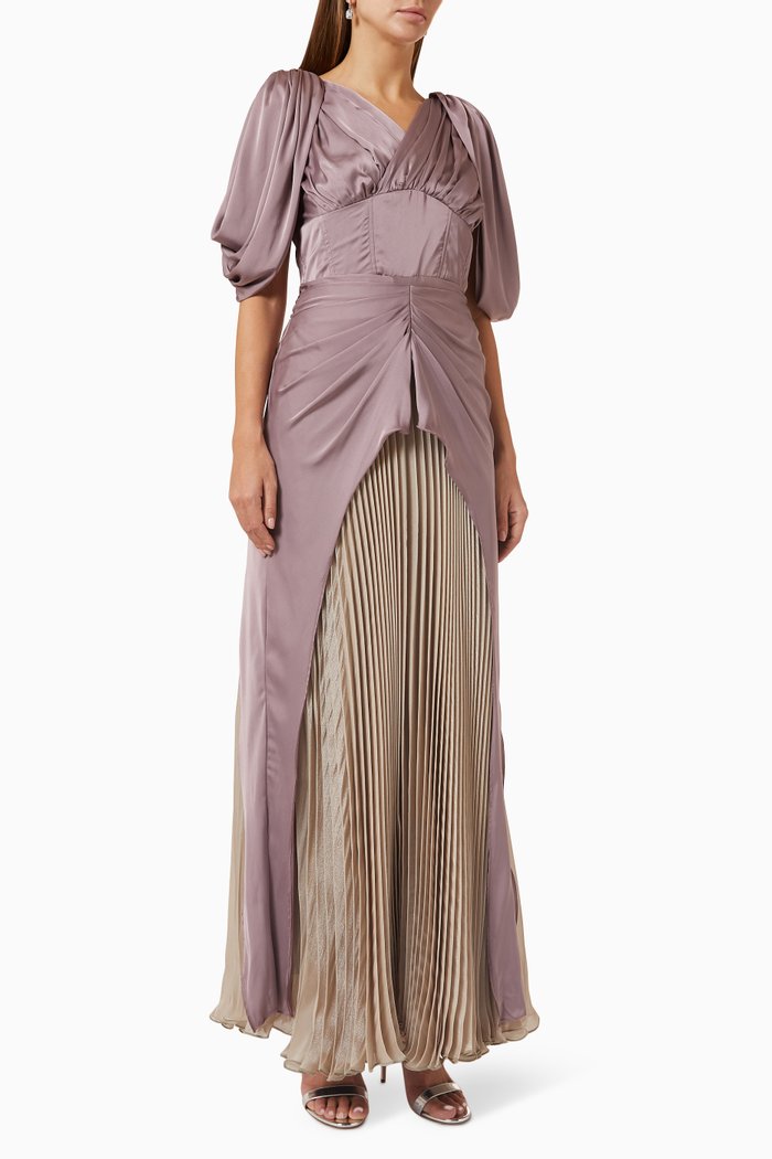 

Draped Pleated Dress, Pink