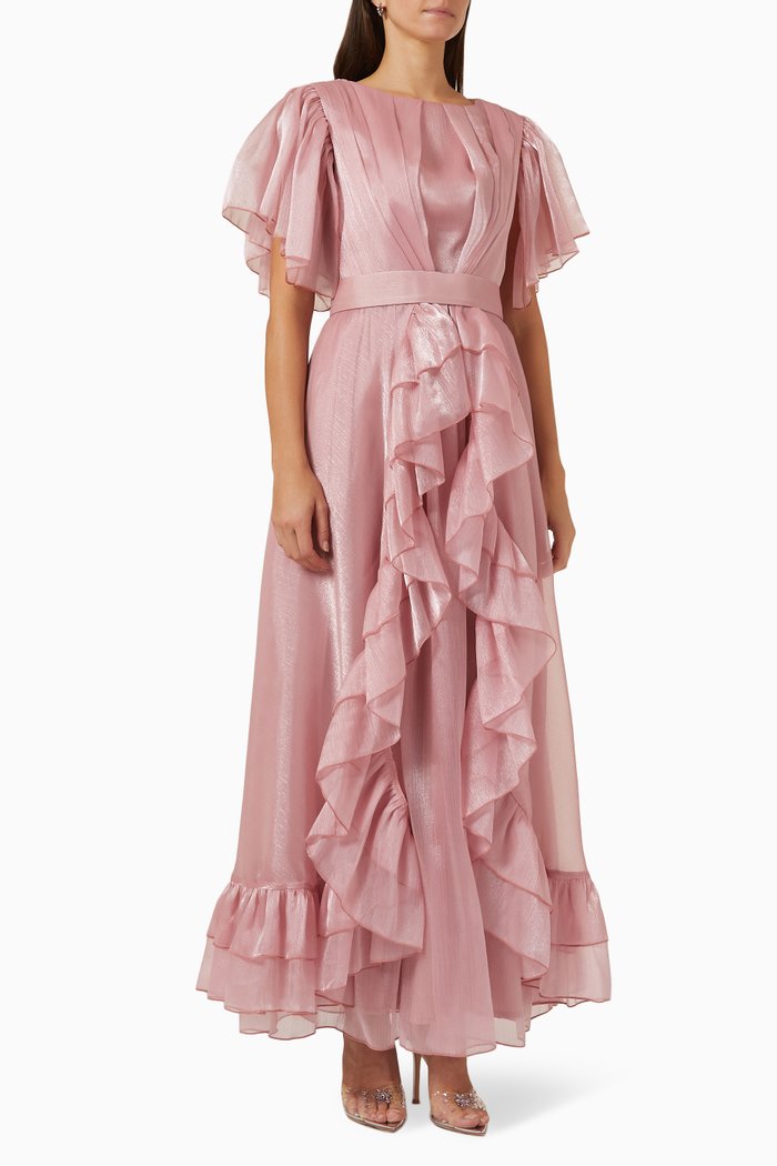 

Ruffle Belted Dress, Pink