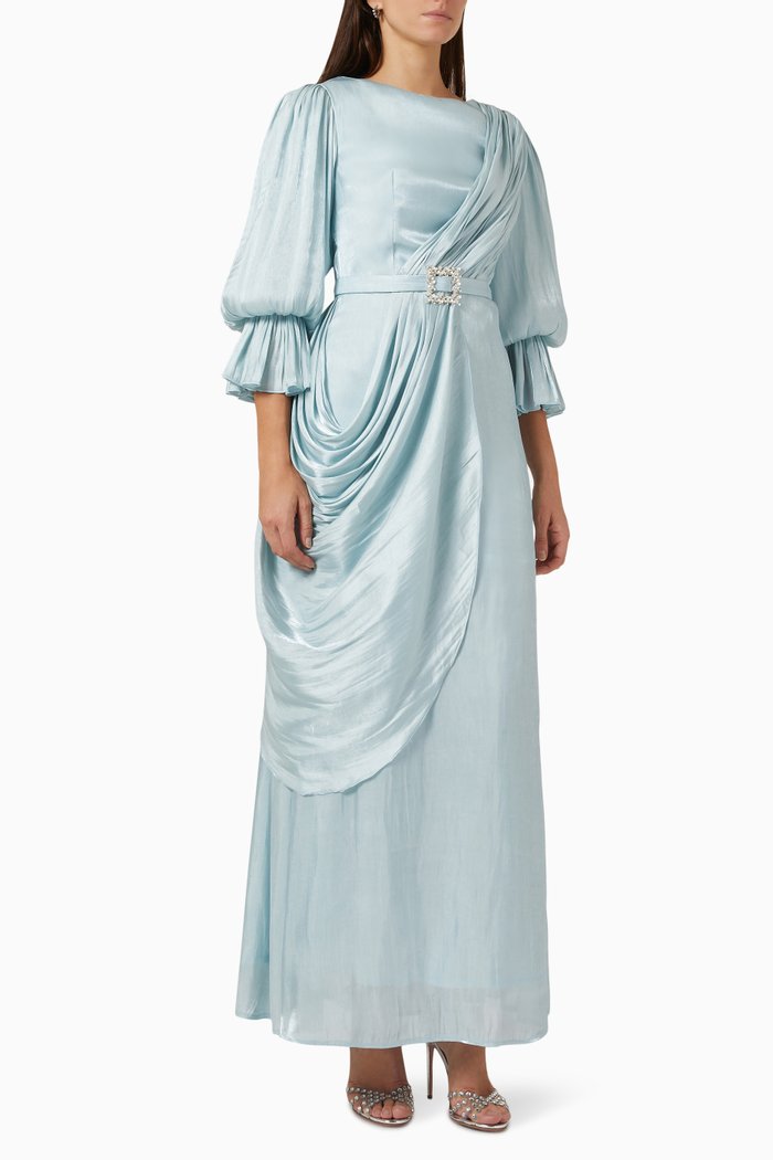 

Draped Belted Dress, Green