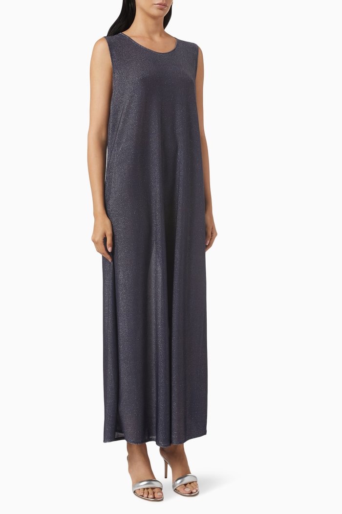 

Shimmer Sleeveless Maxi Dress, Metallic