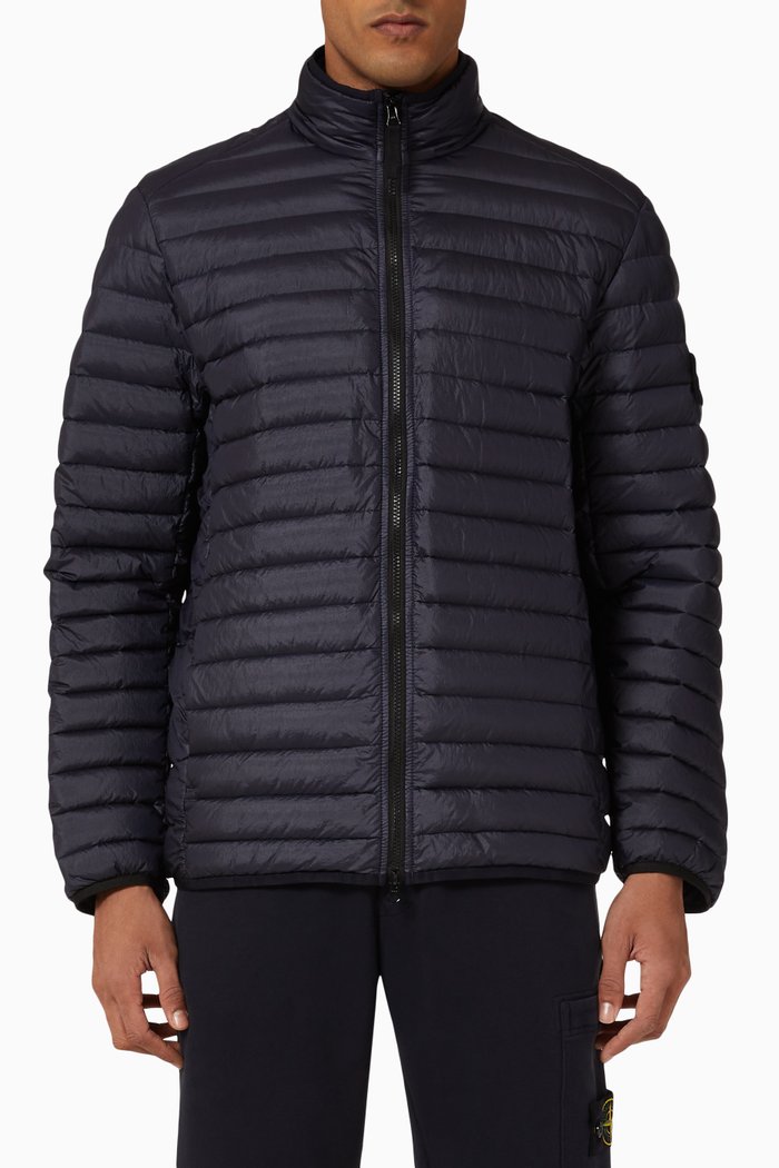 

Real Down Jacket in Quilted Nylon, Blue