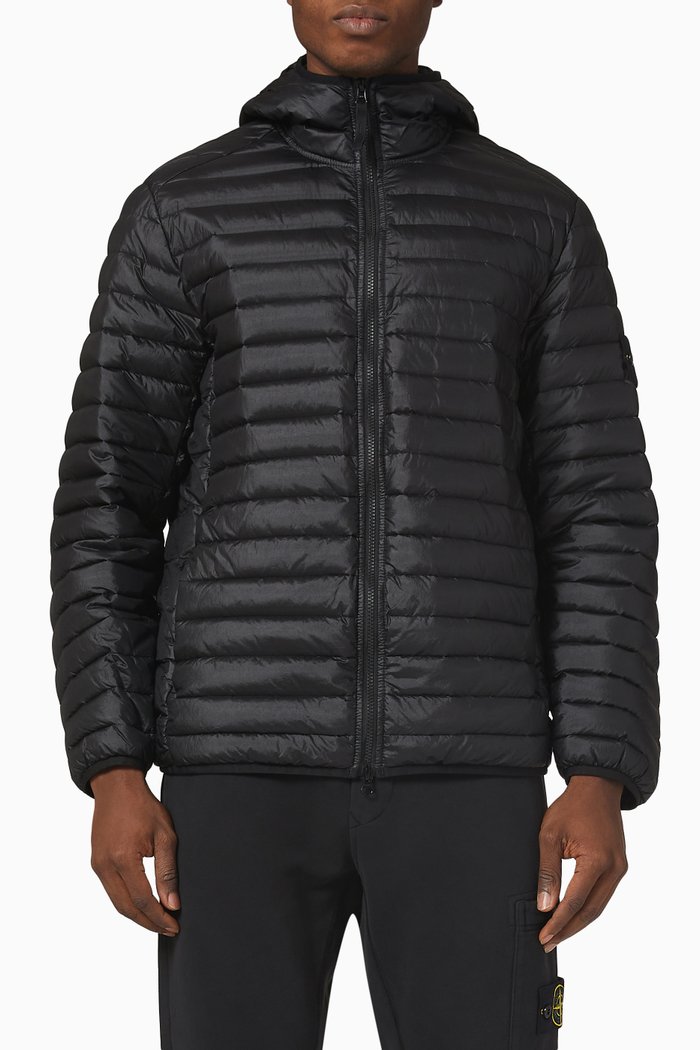 

Hooded Jacket in Padded Nylon, Black