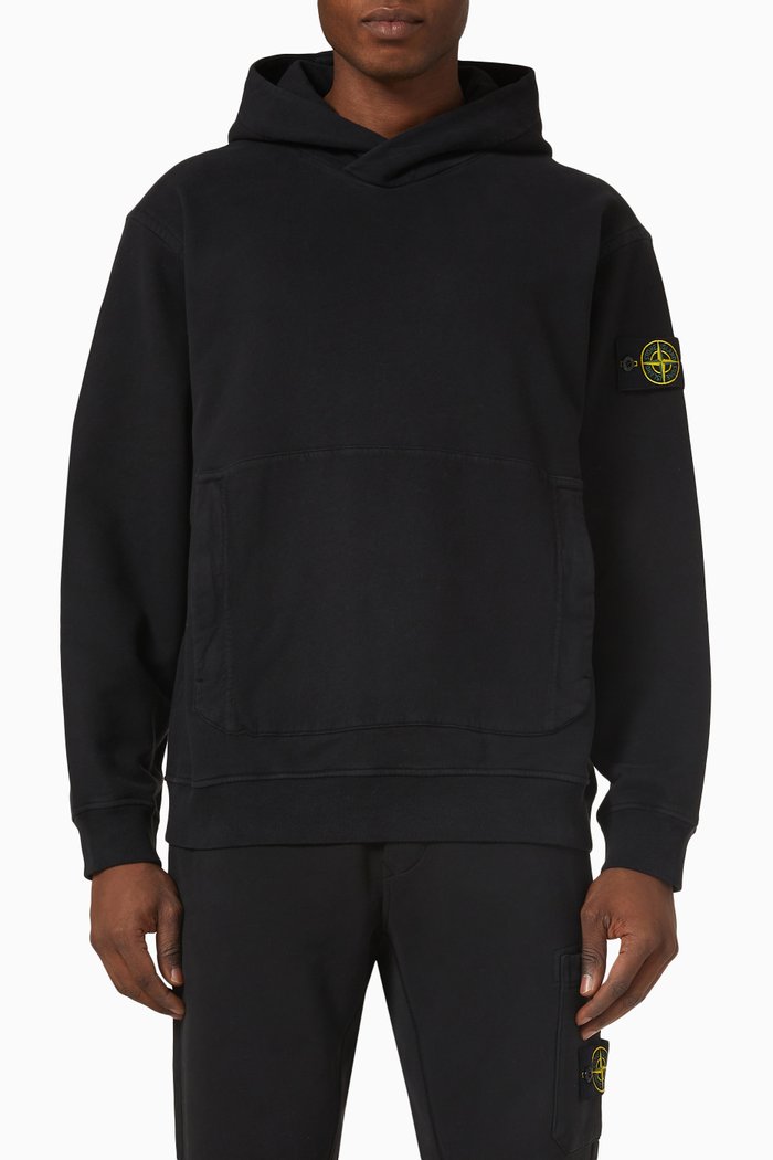 

Logo Compass Patch Hoodie in Cotton-fleece, Black