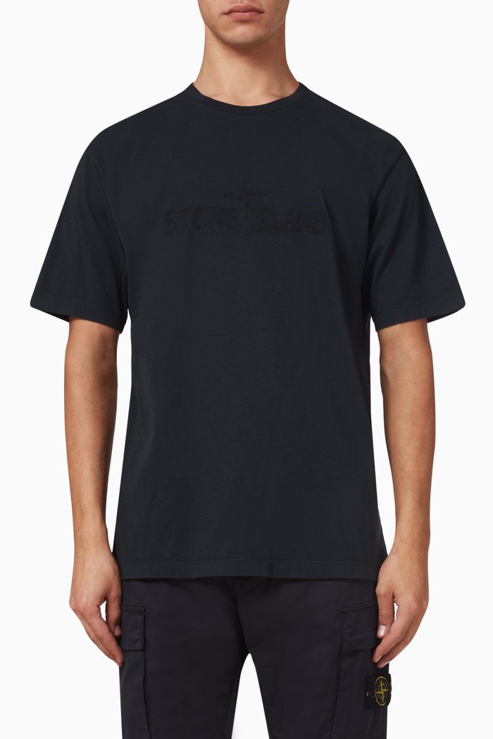 

Embroidered Logo T-shirt in Cotton-jersey, Blue