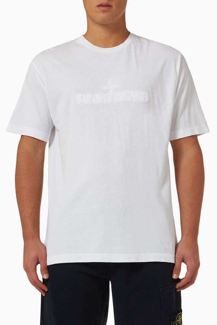 

Embroidered Logo T-shirt in Cotton-jersey, White