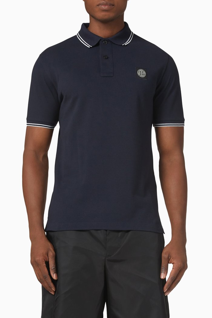 

Polo Shirt in Cotton Piqué, Blue