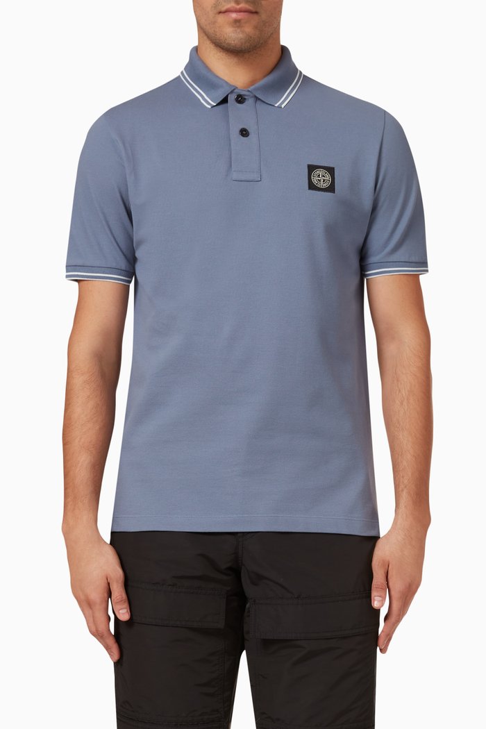 

Polo Shirt in Cotton Piqué, Blue