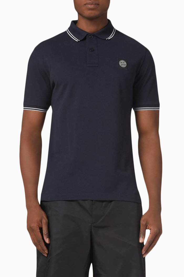 

Polo Shirt in Cotton Piqué, Blue