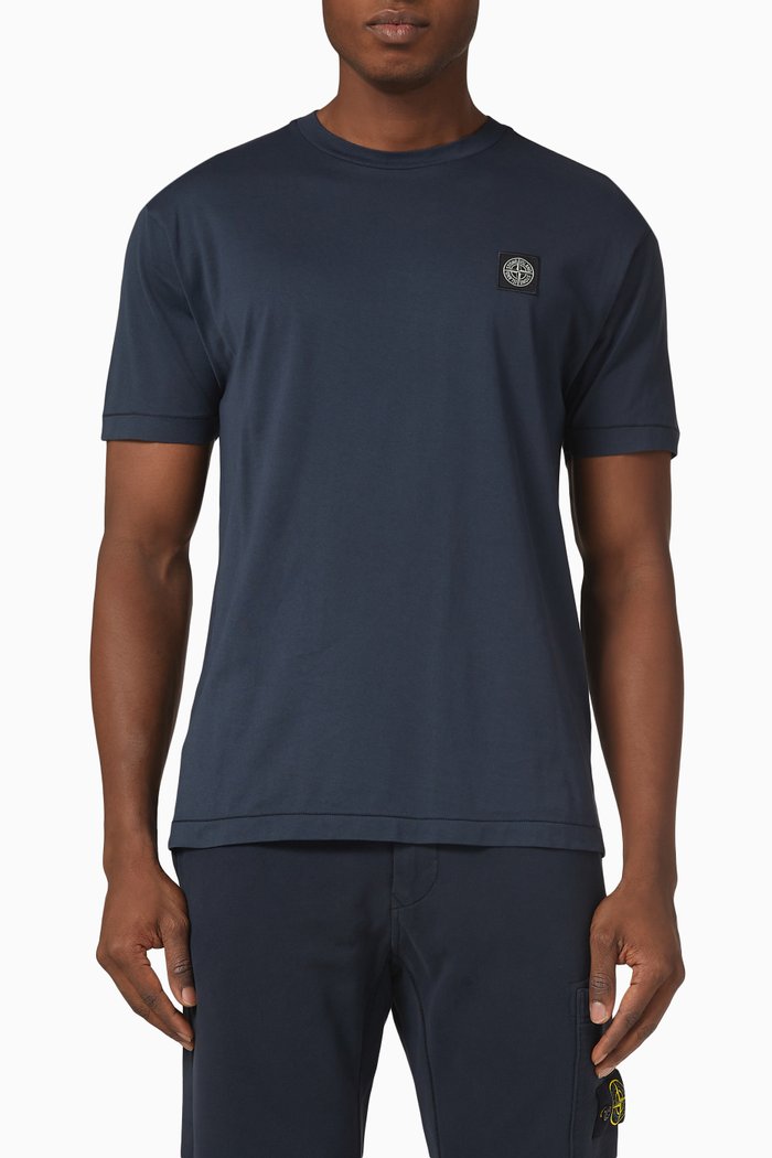 

T-shirt in Cotton Jersey, Blue