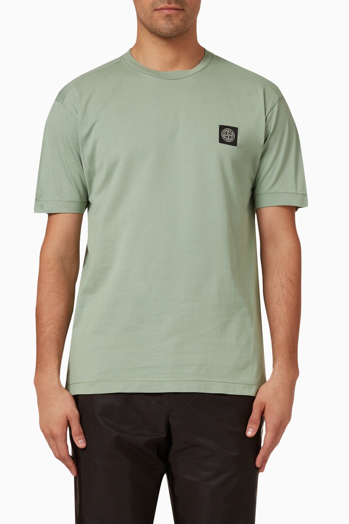 

T-shirt in Cotton Jersey, Green