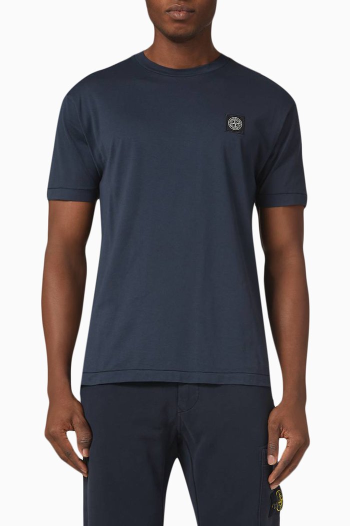 

T-shirt in Cotton Jersey, Blue