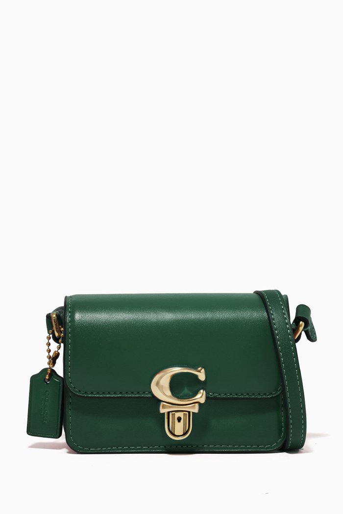 

Mini Studio 12 Crossbody Bag in Glovetanned Leather, Green