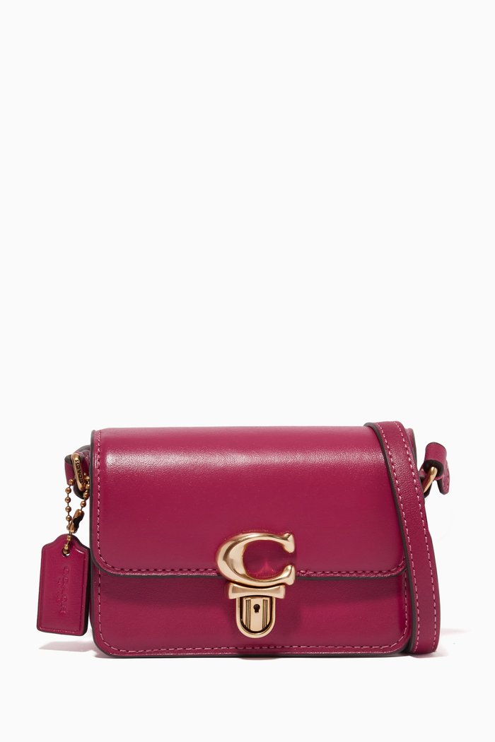 

Mini Studio 12 Crossbody Bag in Glovetanned Leather, Burgundy