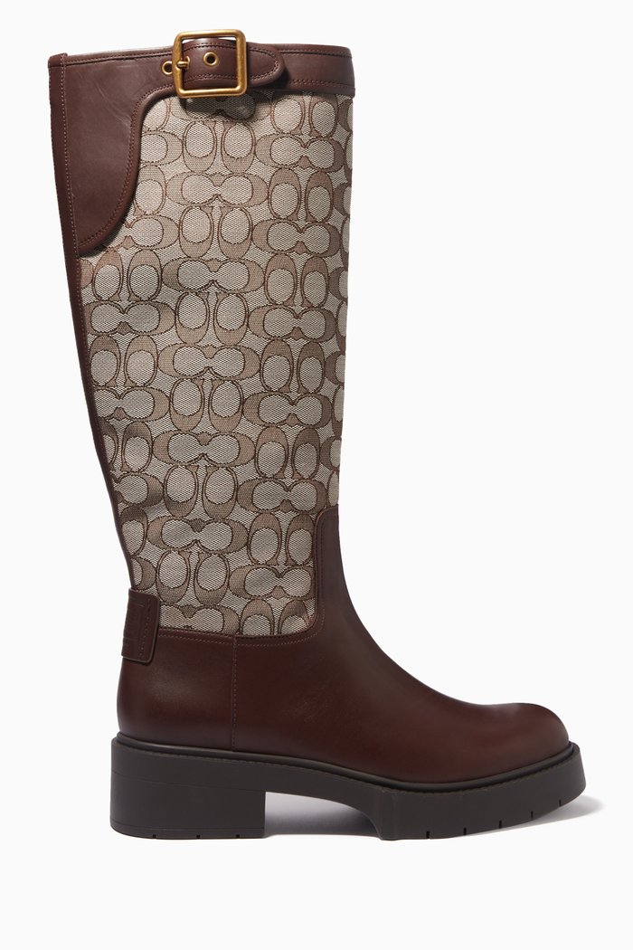 

Lilli Monogram Boots in Signature Jacquard, Neutral