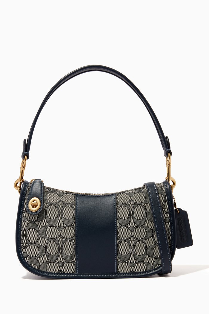 

Swinger Top Handle Bag in Signature Jacquard, Blue