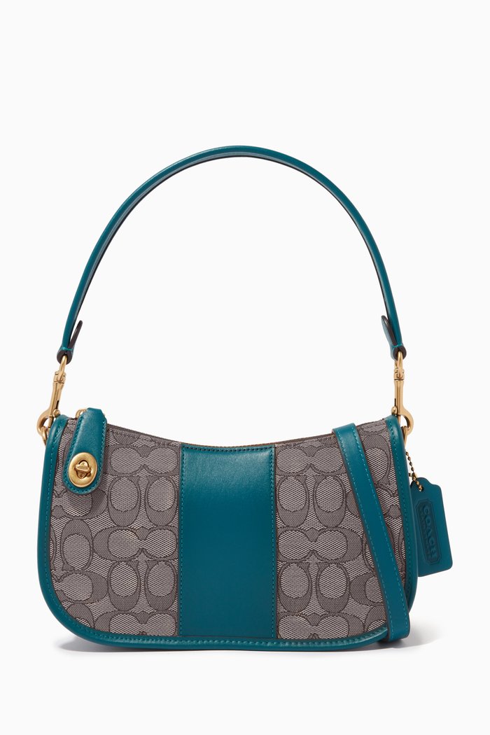 

Swinger Top Handle Bag in Signature Jacquard, Blue