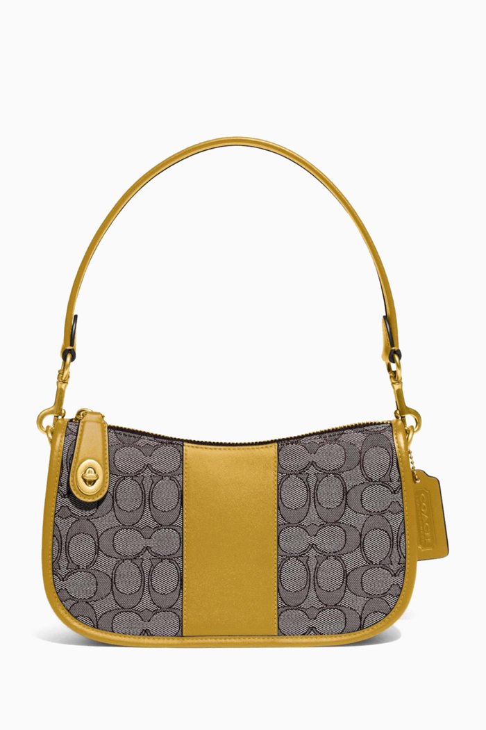 Swinger Top Handle Bag in Signature Jacquard, Neutral