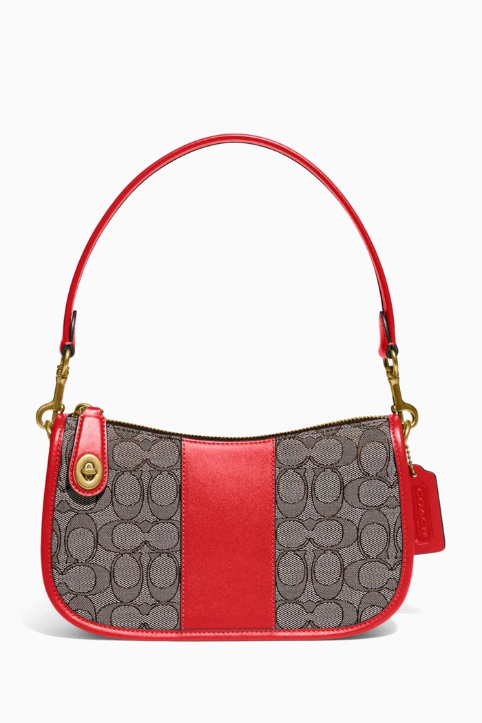 Swinger Top Handle Bag in Signature Jacquard, Neutral