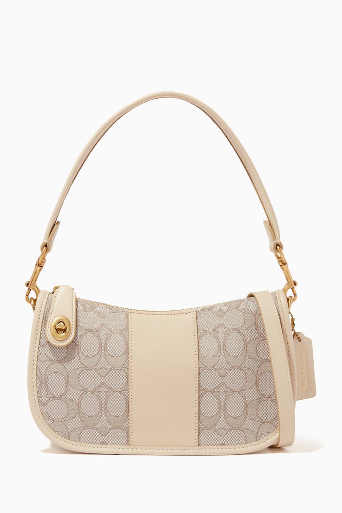 

Swinger Top Handle Bag in Signature Jacquard, White