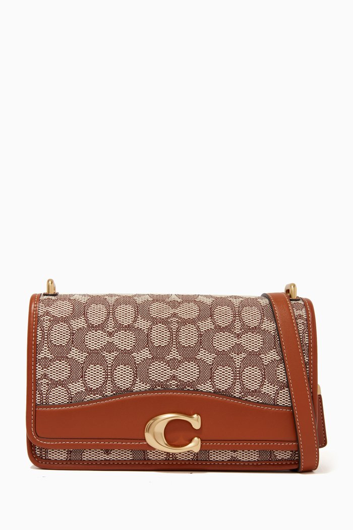 

Bandit Signature-print Shoulder Bag in Jacquard & Leather, Brown