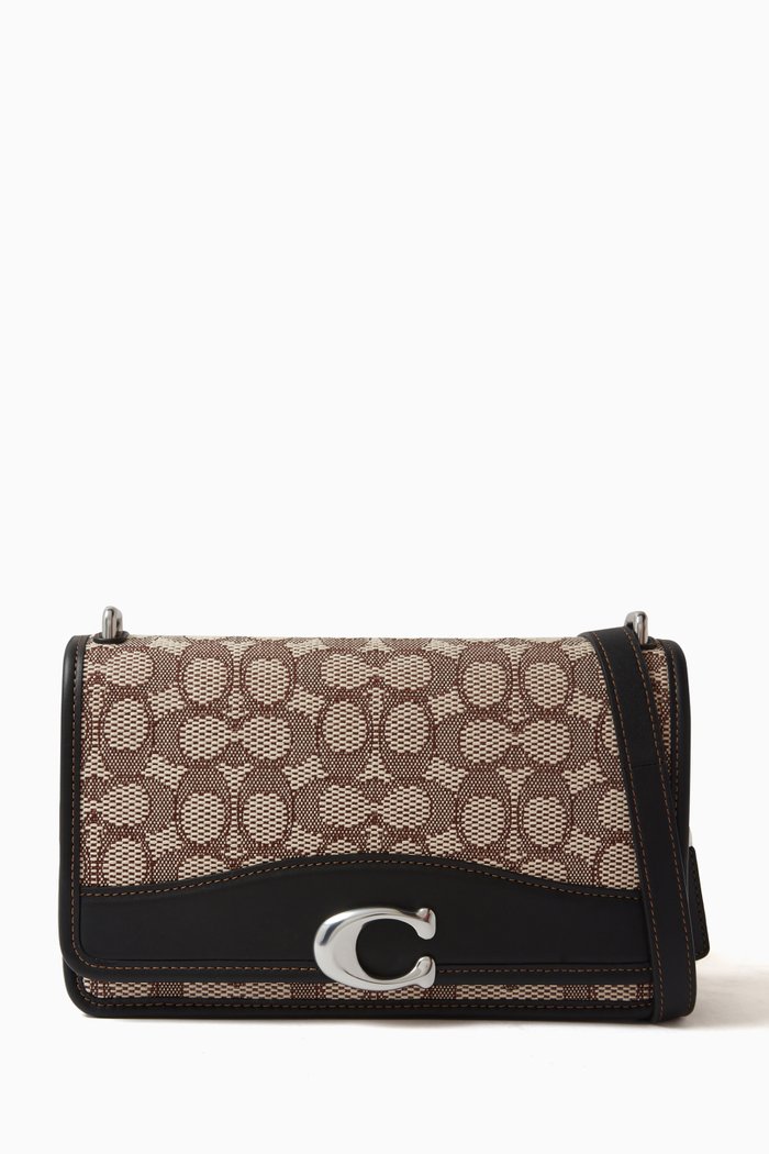 

Bandit Signature-print Shoulder Bag in Jacquard & Leather, Black