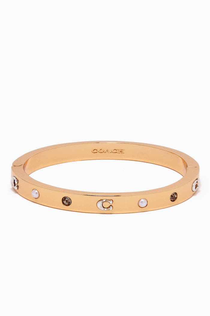 

Pegged Signature C Bracelet in Plated-brass, Gold