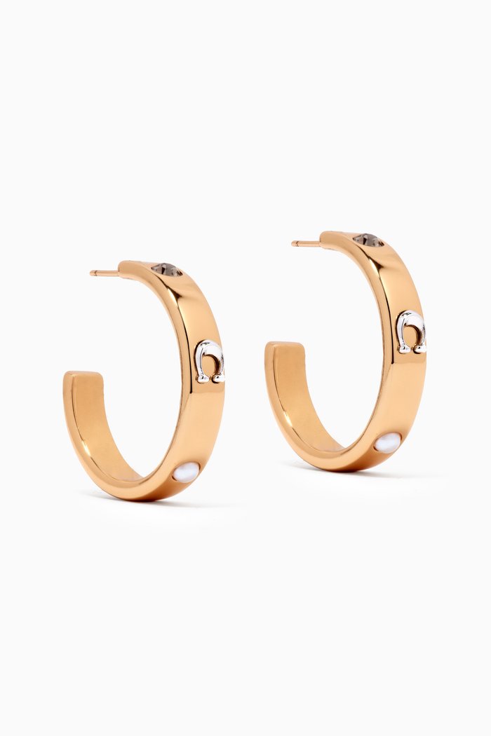 

Pegged Signature C Hoops in Plated-brass, Gold