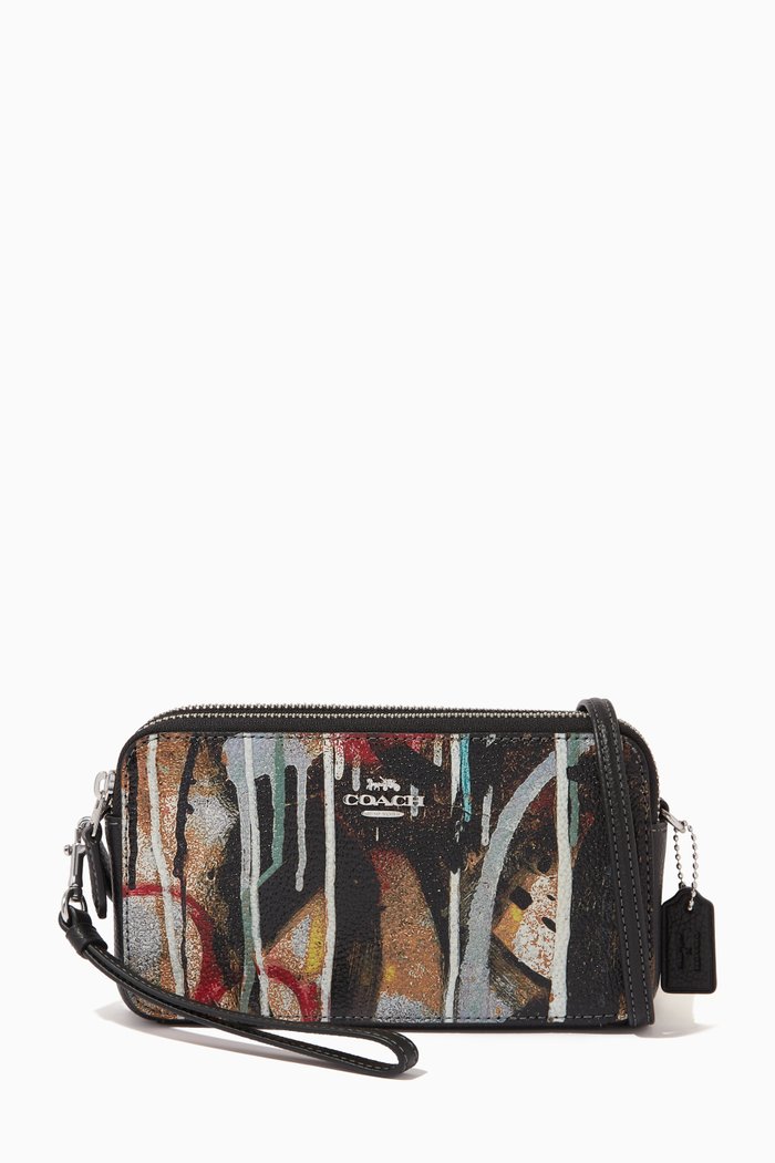 

x Mint + Serf Kira Crossbody Bag in Polished Pebbled Leather, Black