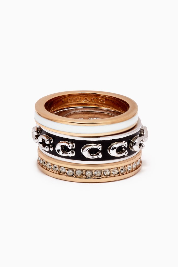 

Pegged Signature C Set of 3 Rings in Plated-brass, Gold