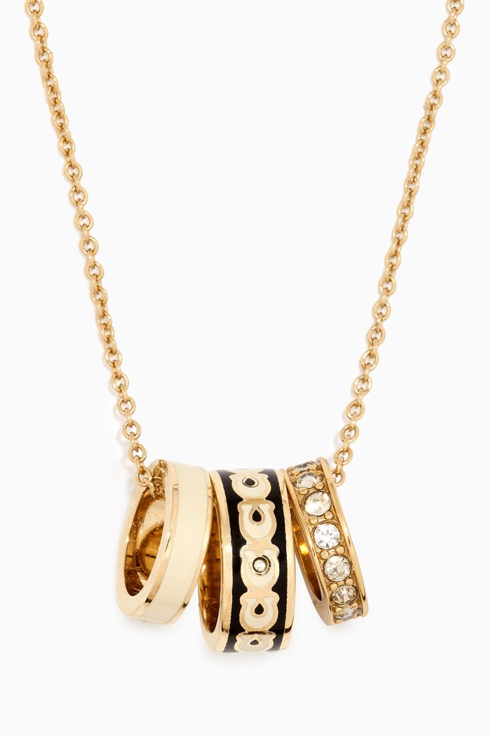 

Signature Enamel Necklace in Gold-plated Brass