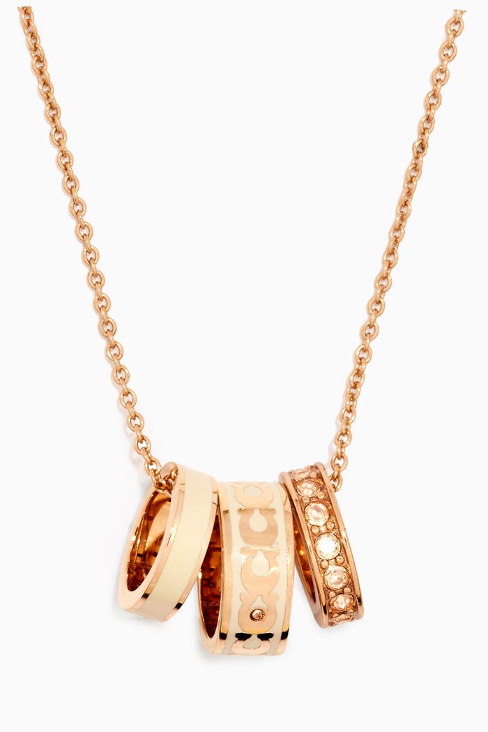 

Signature Enamel Necklace in Gold-plated Brass