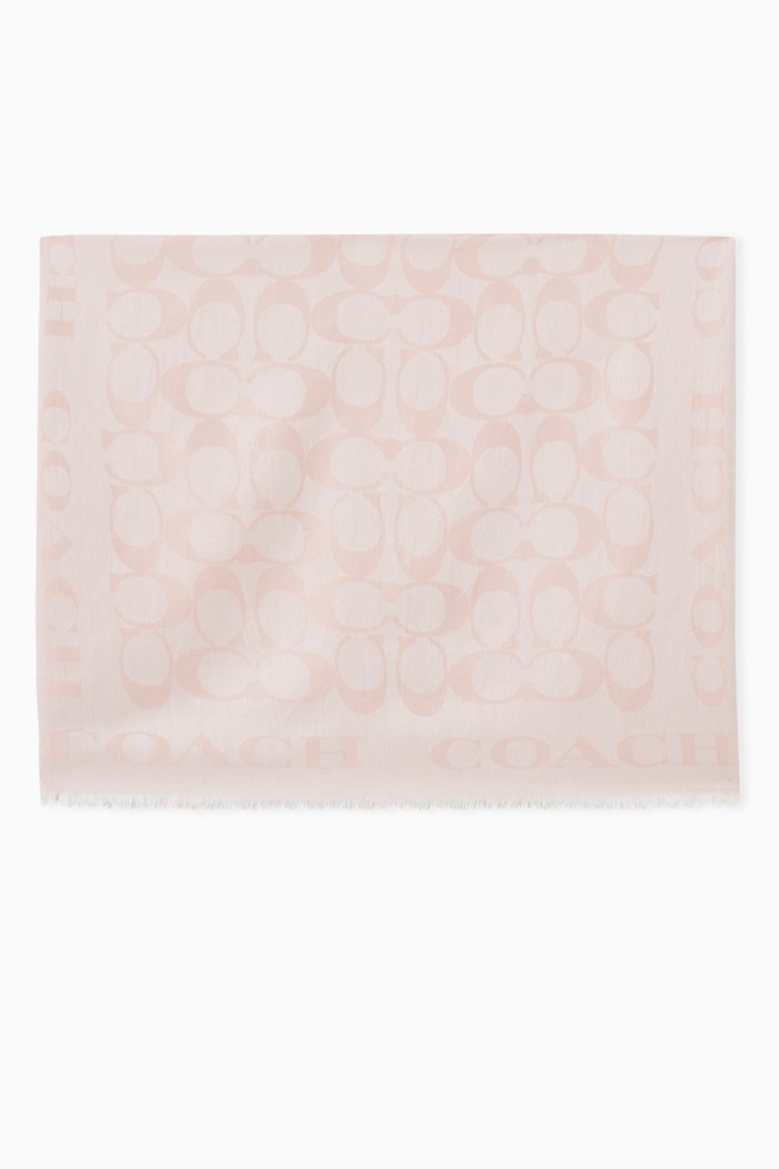 

Signature Logo-jacquard Scarf in Silk & Cotton, Neutral