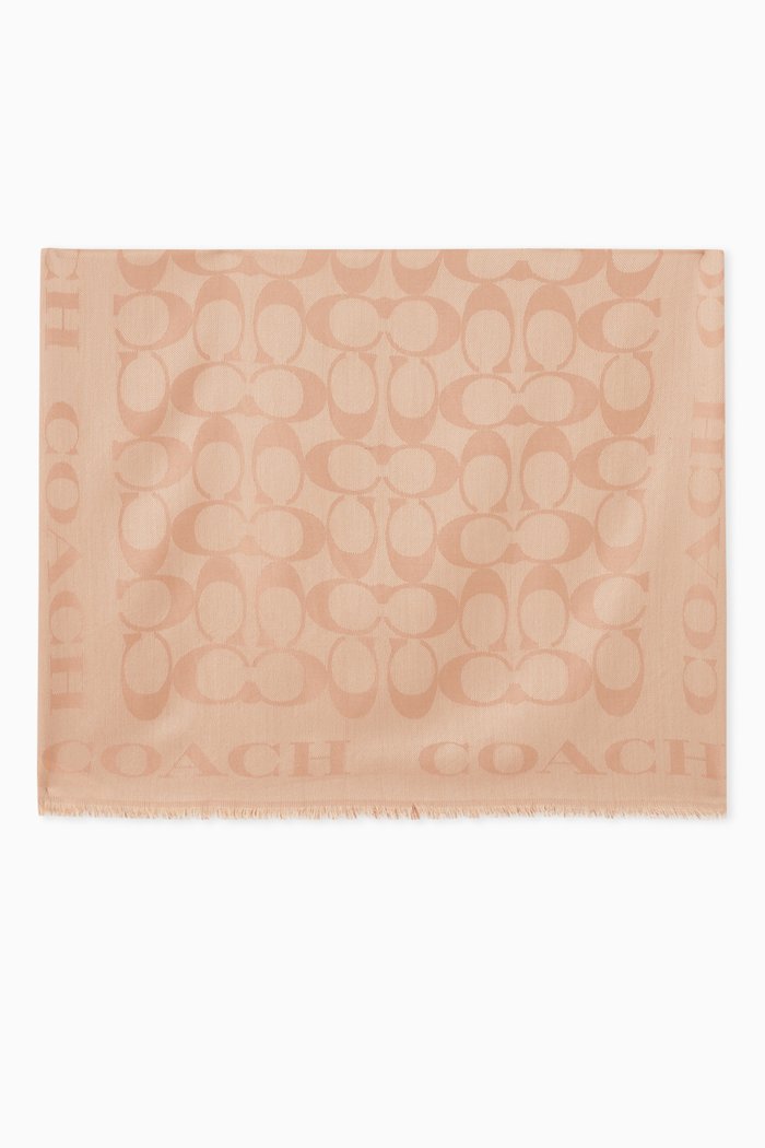 

Signature Logo-jacquard Scarf in Silk & Cotton, Metallic